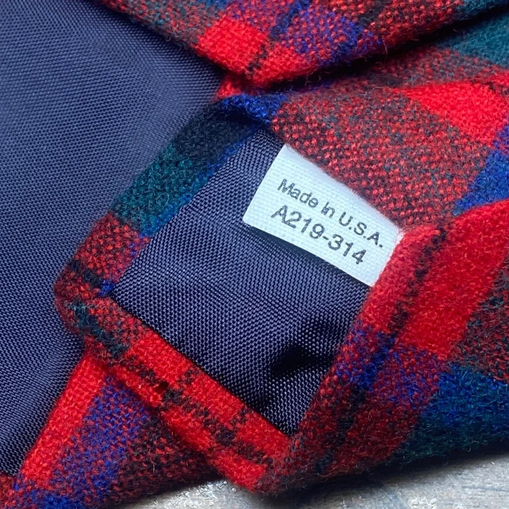 Vintage Pendleton Wool Tartan Necktie Mens Red Plaid USA Plaid